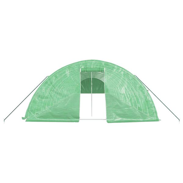 vidaXL Serre avec cadre en acier vert 100 m&sup2; 20x5x2,3 m