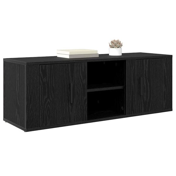 vidaXL Meuble TV Ch&ecirc;ne noir 100 x 31,5 x 35 cm Bois d'ing&eacute;nierie