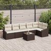 vidaXL Ensemble de canap&eacute; de jardin 7 pcs Marron Poly rotin