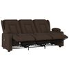 vidaXL Fauteuil inclinable porte-gobelets 3 places marron similicuir