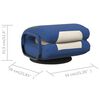vidaXL Chaise pivotante de sol Bleu et cr&egrave;me Tissu