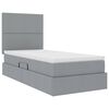 vidaXL Lit avec rangement et LED Gris clair 100 x 200 cm Polyester