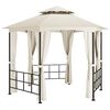 vidaXL Belv&eacute;d&egrave;re avec parois 3,1x2,7 m Cr&egrave;me