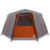 vidaXL Tente Cabane avec toit Gris et orange 425 x 396 x 222 cm