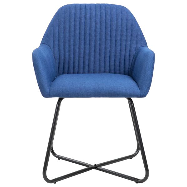 vidaXL Chaises &agrave; manger lot de 4 bleu tissu