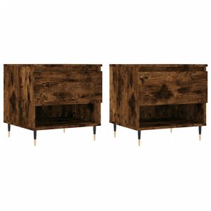 vidaXL Tables basses 2 pcs ch&ecirc;ne fum&eacute; 50x46x50 cm bois d'ing&eacute;nierie