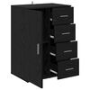 vidaXL Buffet avec tiroir Ch&ecirc;ne noir 59 x 39 x 80 cm Bois d'ing&eacute;nierie