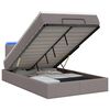 vidaXL Lit coffre avec matelas et LED Taupe 120 x 190 cm Tissu