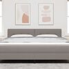 vidaXL T&ecirc;te de lit LED avec des lumi&egrave;res &agrave; LED Taupe 180 cm Polyester