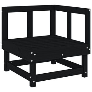 vidaXL Canap&eacute; d'angle de jardin noir bois de pin massif