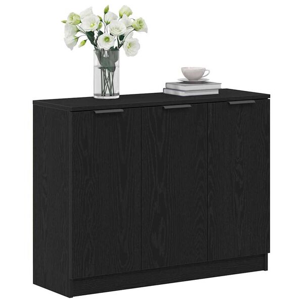 vidaXL Buffet Chêne noir 90,5 x 30 x 70 cm Bois d'ingénierie