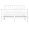 vidaXL Cadre de lit sans matelas blanc 150x200 cm bois massif
