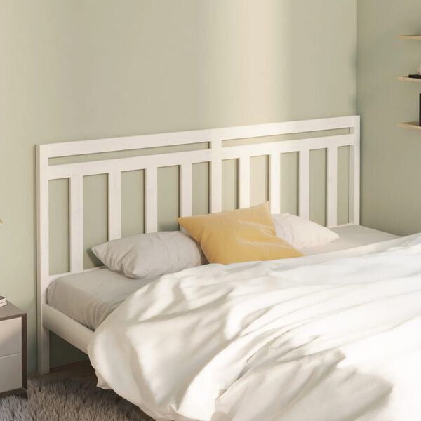 vidaXL T&ecirc;te de lit Blanc 206x4x100 cm Bois massif de pin