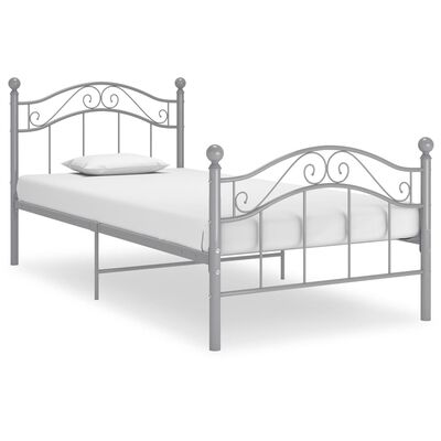 vidaXL Cadre de lit sans matelas gris métal 90x200 cm