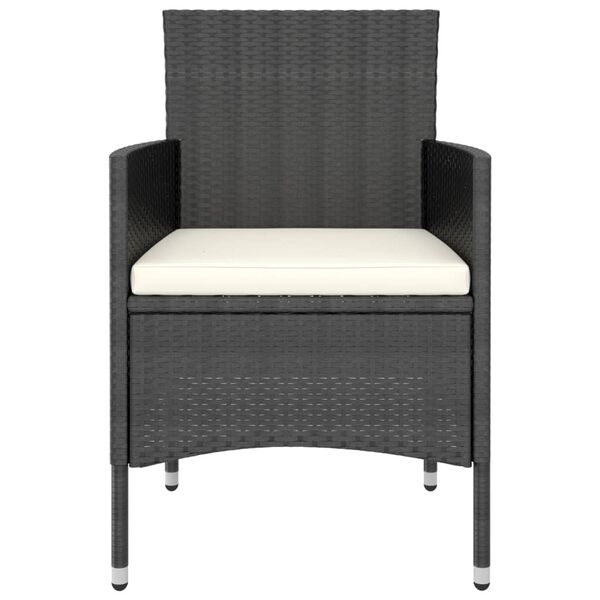 vidaXL Ensemble &agrave; manger de jardin 5 pcs R&eacute;sine tress&eacute;e et acacia Noir