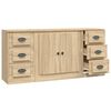 vidaXL Buffets 3 pcs Ch&ecirc;ne sonoma Bois d'ing&eacute;nierie
