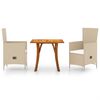 vidaXL Ensemble &agrave; manger de jardin 3 pcs beige