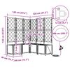 vidaXL Cache-pot de jardin 4 pcs Gris 120 x 120 x 142 cm Acier