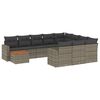vidaXL Salon de jardin 11 pcs avec coussins gris r&eacute;sine tress&eacute;e