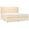 vidaXL Sommier &agrave; lattes de lit avec matelas Cr&egrave;me 200x200 cm Tissu