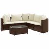 vidaXL Salon de jardin avec coussins 6 pcs marron r&eacute;sine tress&eacute;e