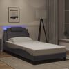 vidaXL Cadre de lit Viana avec LED sans matelas gris 100x200 cm