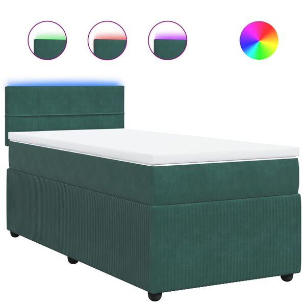vidaXL Sommier à lattes de lit avec matelas Vert foncé 90x190 cm