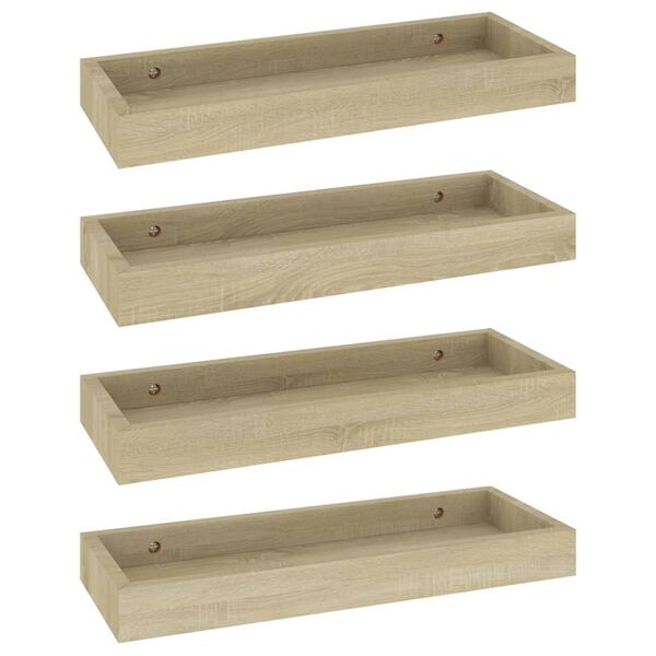 vidaXL &Eacute;tag&egrave;res murales Loggia 4 pcs Ch&ecirc;ne 40x15x4 cm MDF