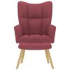 vidaXL Chaise de relaxation avec repose-pied Rouge bordeaux Tissu
