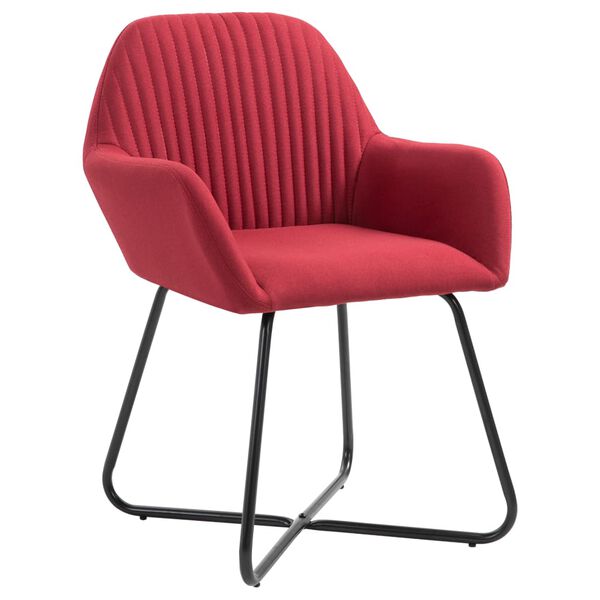 vidaXL Chaises &agrave; manger lot de 6 rouge bordeaux tissu