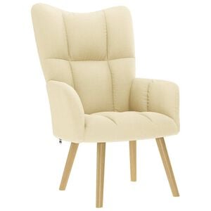 vidaXL Chaise de relaxation Cr&egrave;me Tissu