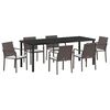 vidaXL Ensemble de salle &agrave; manger pour jardin 7 pc Marron et Noir