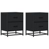vidaXL Tables de chevet 2 pcs noir 40x31x50 cm bois d'ing&eacute;nierie