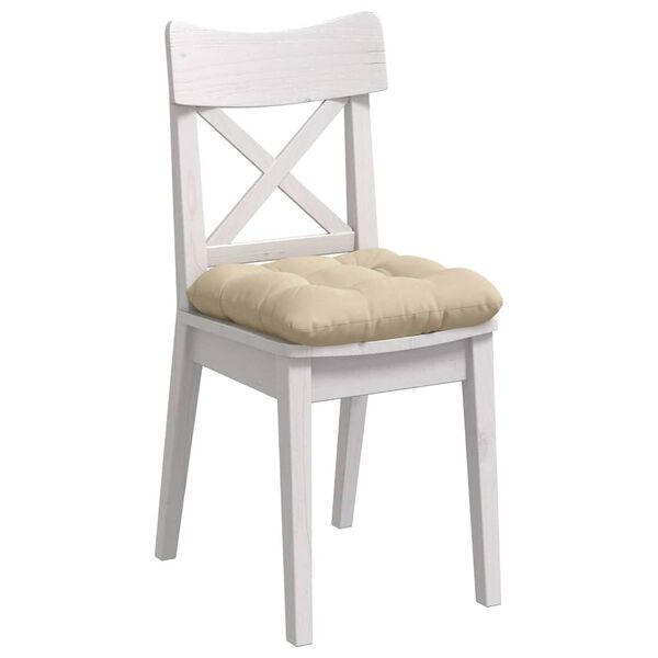 vidaXL Coussins de si&egrave;ge 4 pcs Cr&egrave;me 45 x 45 cm Tissu en microfibre