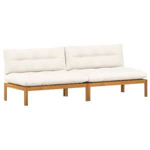 vidaXL Unit&eacute; de canap&eacute; du milieu 2 pc Blanc Naturel et Cr&egrave;me