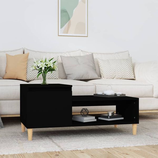vidaXL Table basse Noir 100x50x45 cm Bois d'ing&eacute;nierie