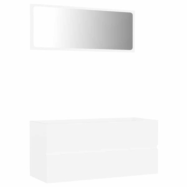 vidaXL Ensemble de meubles de salle de bain 2 pcs Blanc Agglom&eacute;r&eacute;