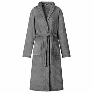 vidaXL Robe de bain sans capuche Gris fonc&eacute; s Flanelle