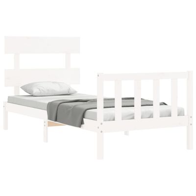 vidaXL Cadre de lit sans matelas blanc 90x200 cm bois de pin massif