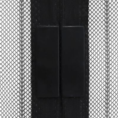 vidaXL Rideaux de porte anti-insectes 2 pcs avec aimants noir 200x80cm