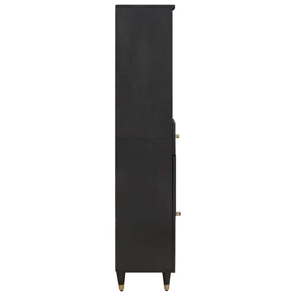 vidaXL Armoire de salle de bain avec tiroir Noir 38 x 33 x 160 cm