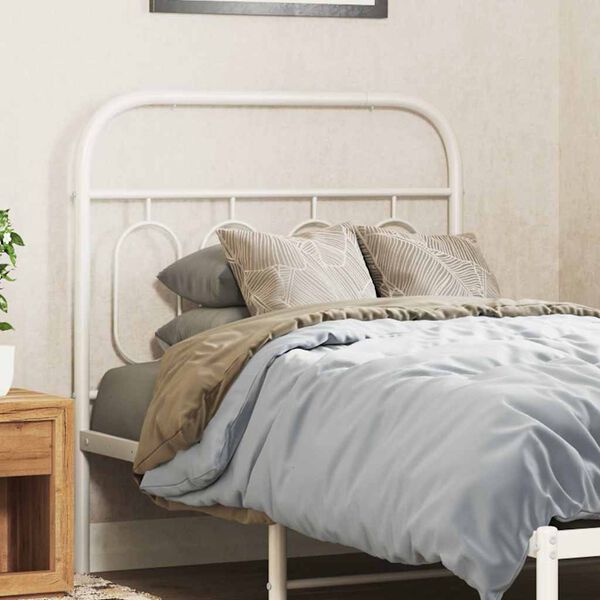 vidaXL T&ecirc;te de lit de remplacement m&eacute;tal blanc 90 cm