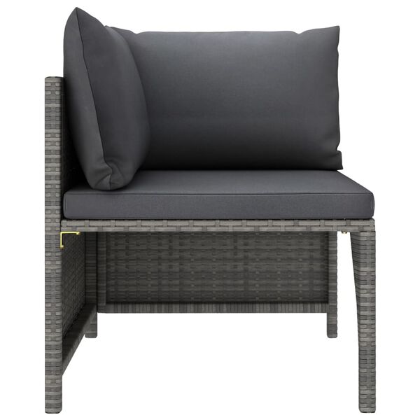 vidaXL Salon de jardin 7 pcs avec coussins R&eacute;sine tress&eacute;e Gris