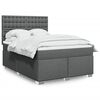 vidaXL Sommier &agrave; lattes de lit avec matelas Gris fonc&eacute; 140x200cm Tissu