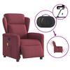 vidaXL Fauteuil de massage inclinable &eacute;lectrique Rouge bordeaux Tissu