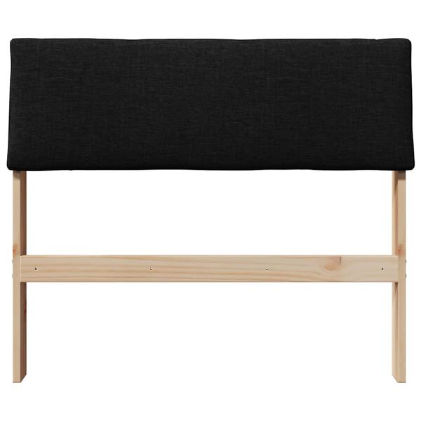 vidaXL T&ecirc;te de lit capitonn&eacute;e Noir 90 cm Pin massif