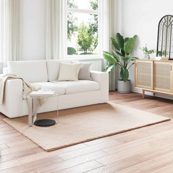 vidaXL Tapis en Fourrure Synth&eacute;tique de Lapin Olite Taupe 140 x 200 cm