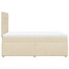 vidaXL Sommier &agrave; lattes de lit avec matelas cr&egrave;me 120x190 cm tissu