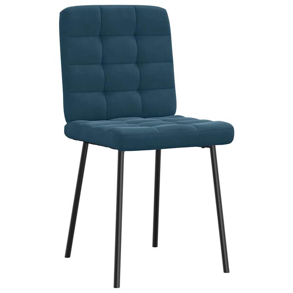 vidaXL Chaises &agrave; manger lot de 2 Bleu Velours