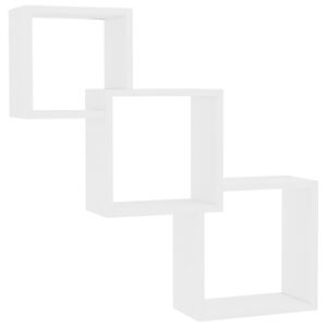 vidaXL &Eacute;tag&egrave;res murales cubiques Blanc 68x15x68 cm Bois d'ing&eacute;nierie